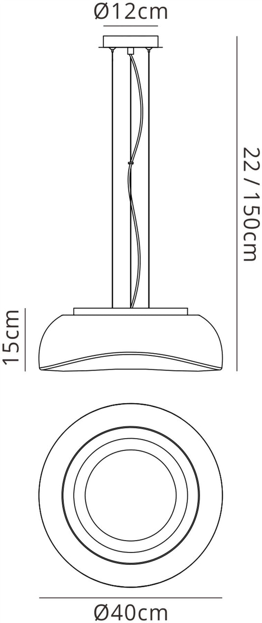 Mantra M4892 Opal Pendant 3 Light E27, Polished Chrome/Frosted White Glass