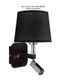 Mantra M5317 Habana Wall Light 1 Light WITHOUT SHADE E27 + Reading Light 3W LED Black/Polished Chrome 4000K, 200lm,, 3yrs Warranty