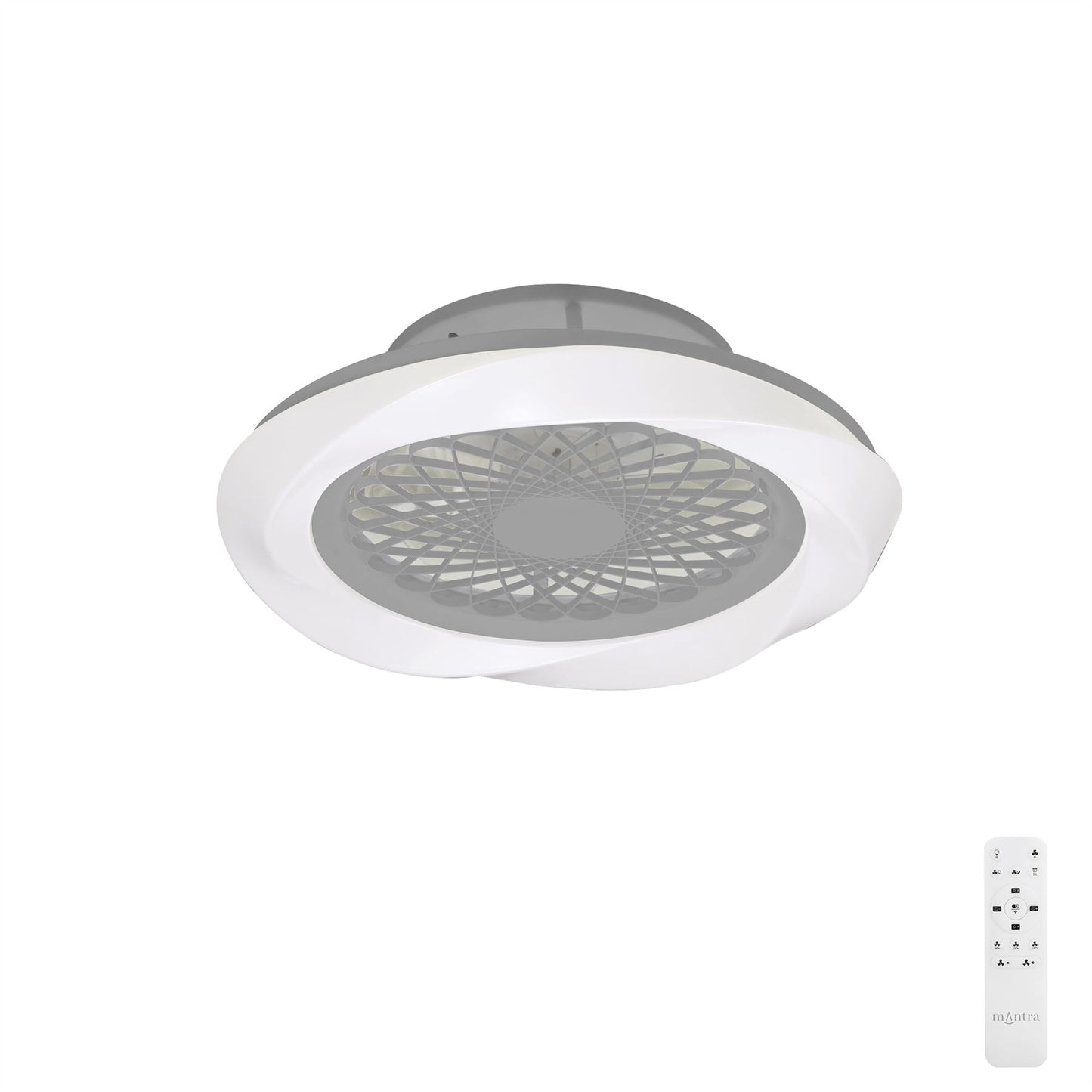 Boreal 62cm 70W LED Dimmable Ceiling Light With Built-In 35W DC Reversible Fan, Silver Finish C/W Remote Control, 4200lm