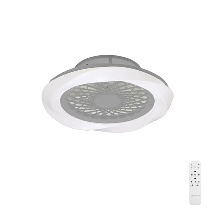 Boreal 62cm 70W LED Dimmable Ceiling Light With Built-In 35W DC Reversible Fan, Silver Finish C/W Remote Control, 4200lm