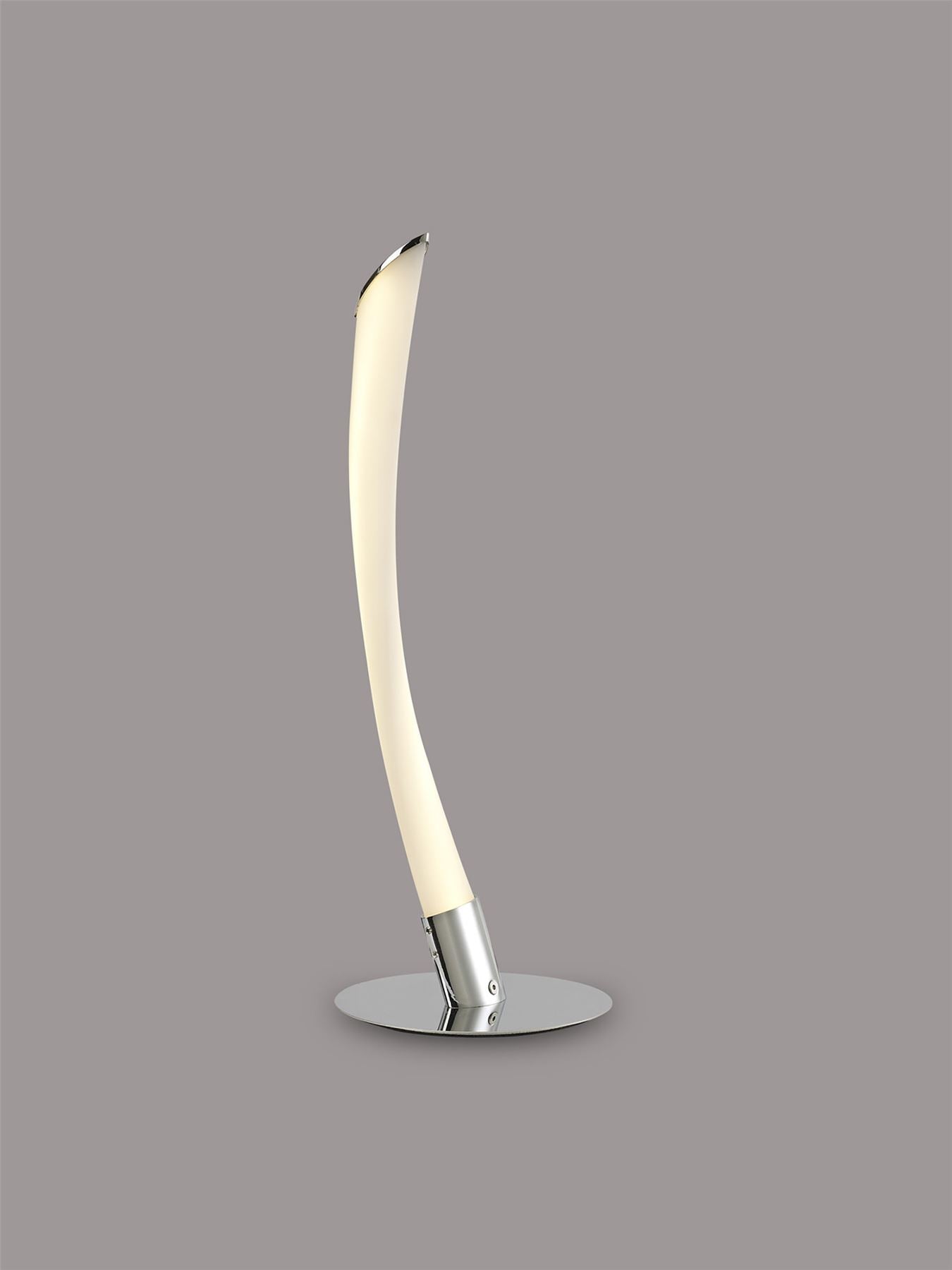 Mantra Armonia 1 Light Table Lamp, 10W LED, 3000K, 750lm, Polished Chrome/Frosted Acrylic, 3yrs Warranty
