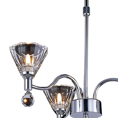 Diyas Neptune 52cm  Round 3 Light G9 Polished Chrome Ceiling Pendant Light Fitting