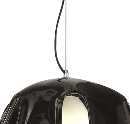 Mantra M3741 Phantom Pendant 1 Light E27, Gloss Black/Frosted White Glass/Polished Chrome
