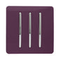 Trendi 3 Gang 2 Way Artistic Modern Glossy 10 Amp Rocker Tactile Light Switch Plum