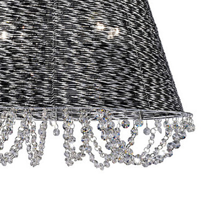 Diyas Lanzo 49cm  4 Light E14 Black Chrome/Crystal Ceiling Pendant Light Fitting