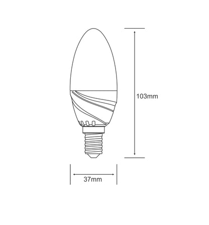Luxram Curvodo LED Candle E14 4.5W Natural White 4000K 430lm LED