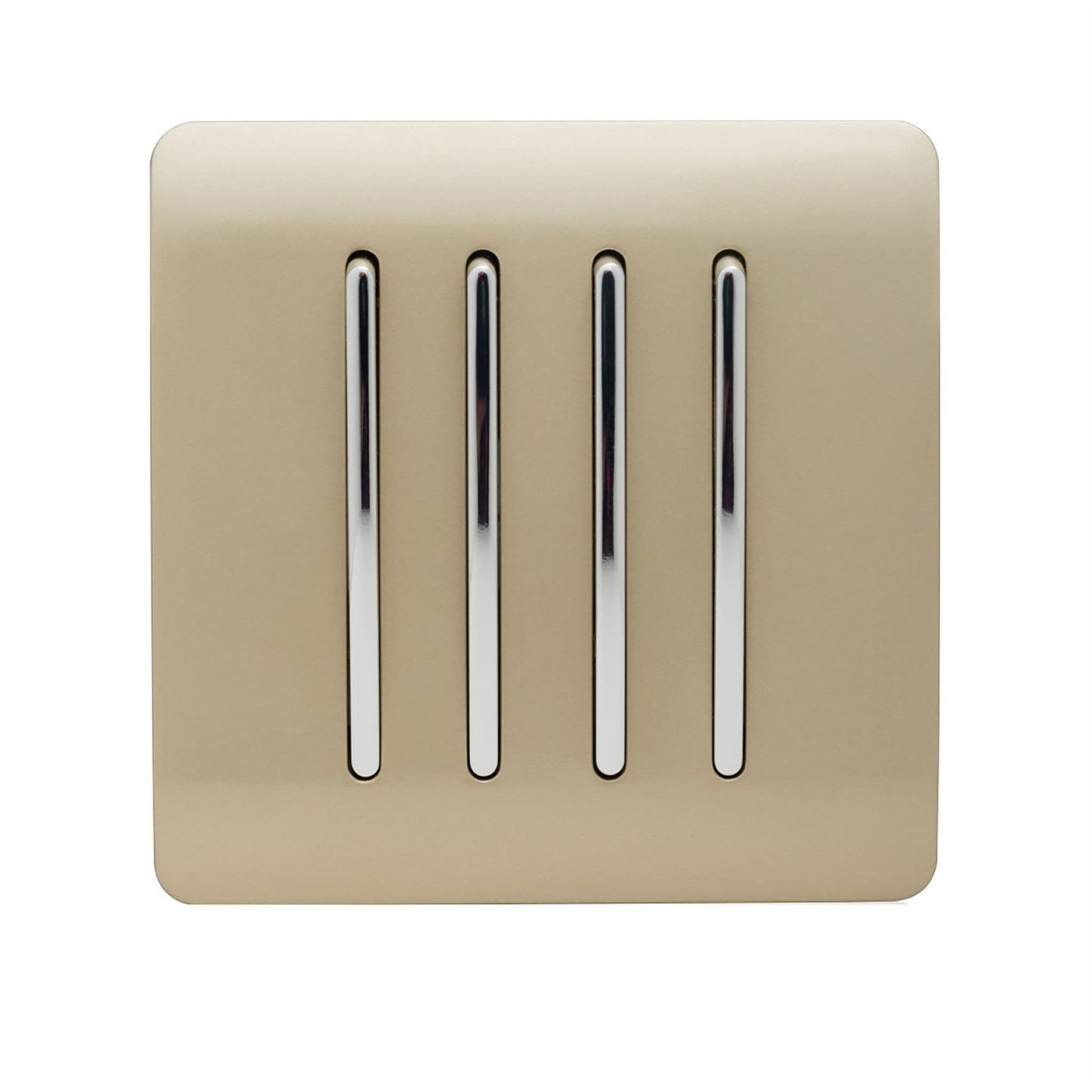 Trendi 4 Gang 2 Way Artistic Modern 10 Amp Rocker Light Switch Gold ART-SS8GO