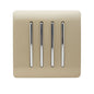 Trendi 4 Gang 2 Way Artistic Modern 10 Amp Rocker Light Switch Gold ART-SS8GO