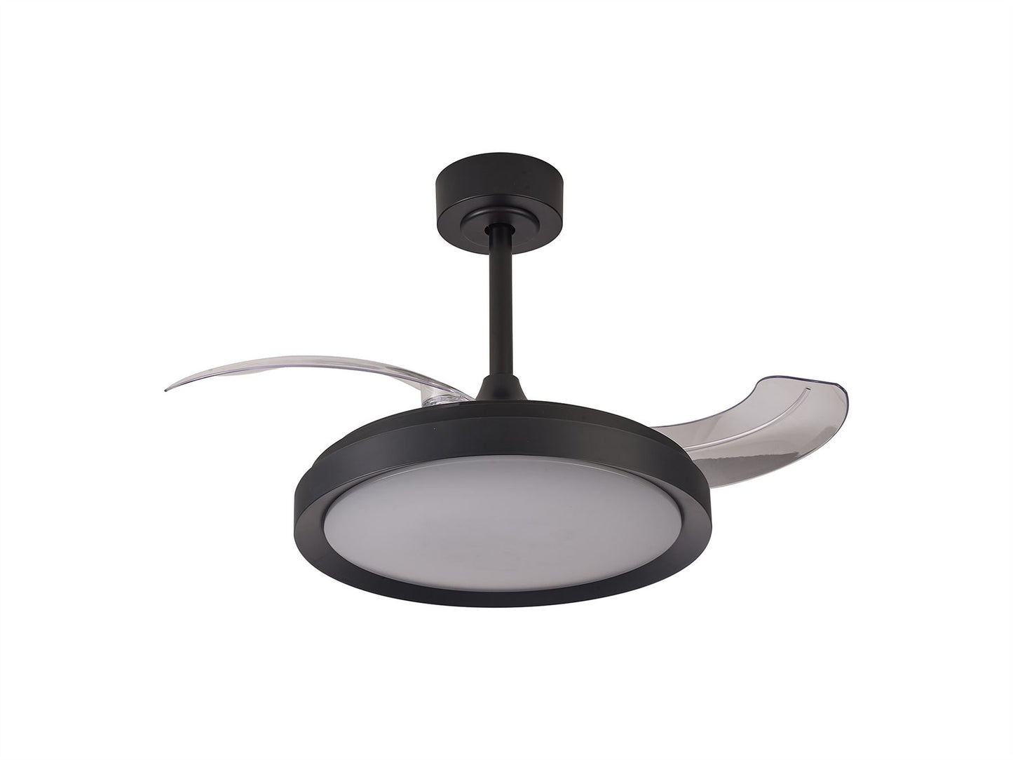Mistral Mini 45cm 40W LED Dimmable Ceiling Light With Built-In 28W DC Fan, 2700-5000K Remote Control, 2500lm, Black, 5yrs Warranty