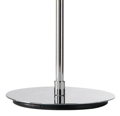 Mantra Manhattan Table Lamp 2 Light L1/SGU10, Polished Chrome/Frosted Glass with Black Patterned Shade, CFL Lamps INCLUDED