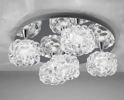 Mantra M3924 O2 Ceiling 5 Light G9, Polished Chrome