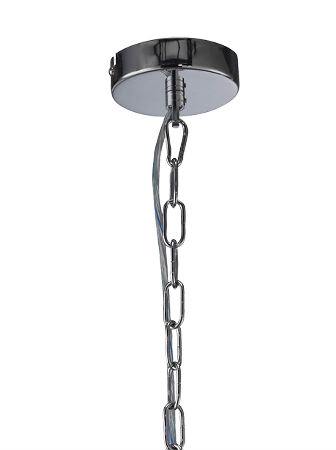 Diyas Willow 50cm  WITHOUT SHADE 5 Light E14 Polished Chrome/Crystal Ceiling Pendant Light Fitting