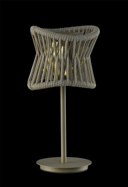 Mantra Fusion Polinesia 19cm Rechargeable Battery Operated Table Lamp, 2W LED, 3000K, 170lm, IP44, Beige Oscu, 2yrs Warranty