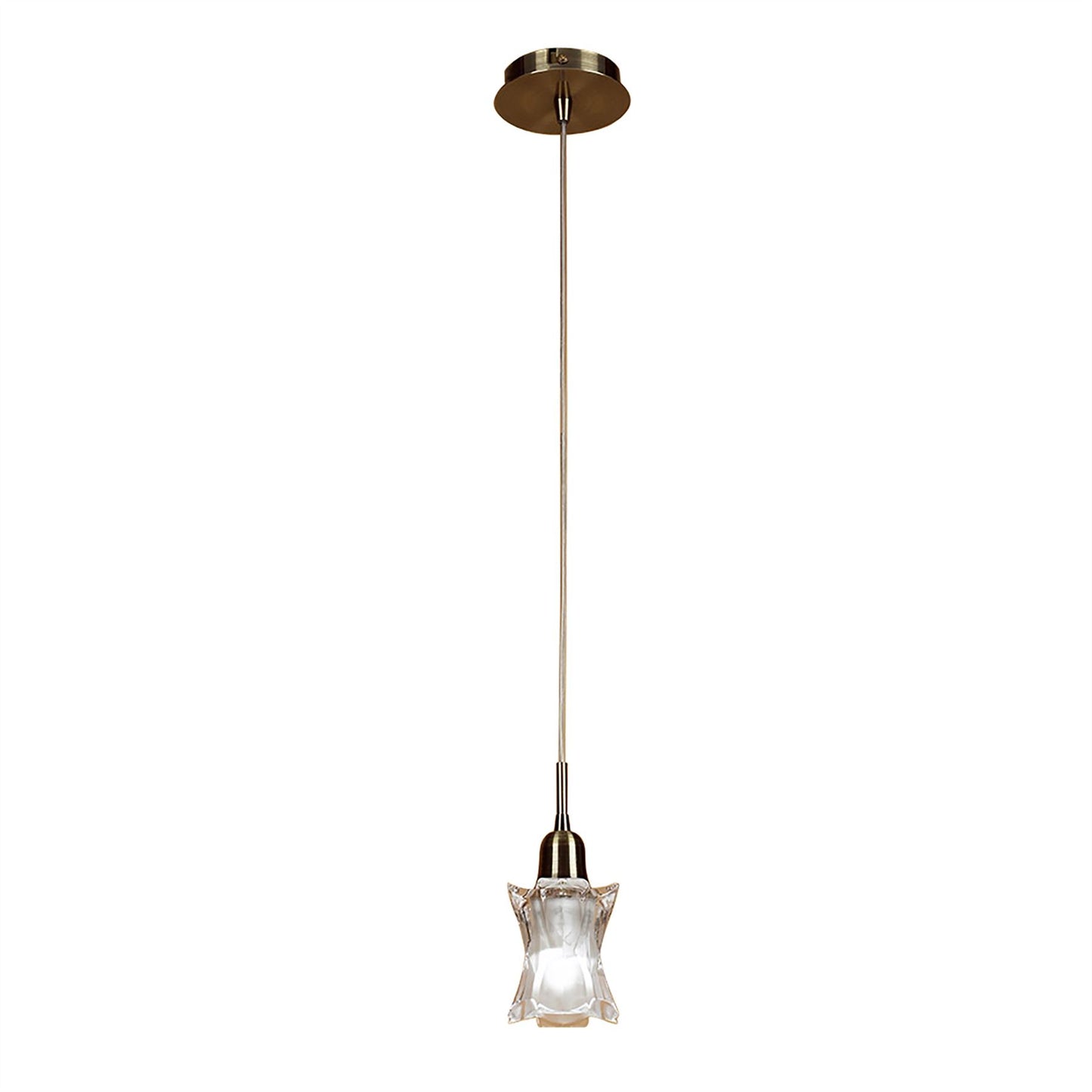 Mantra Alaska GU10 11cm Pendant 1 Light L1/SGU10, Antique Brass, CFL Lamps INCLUDED