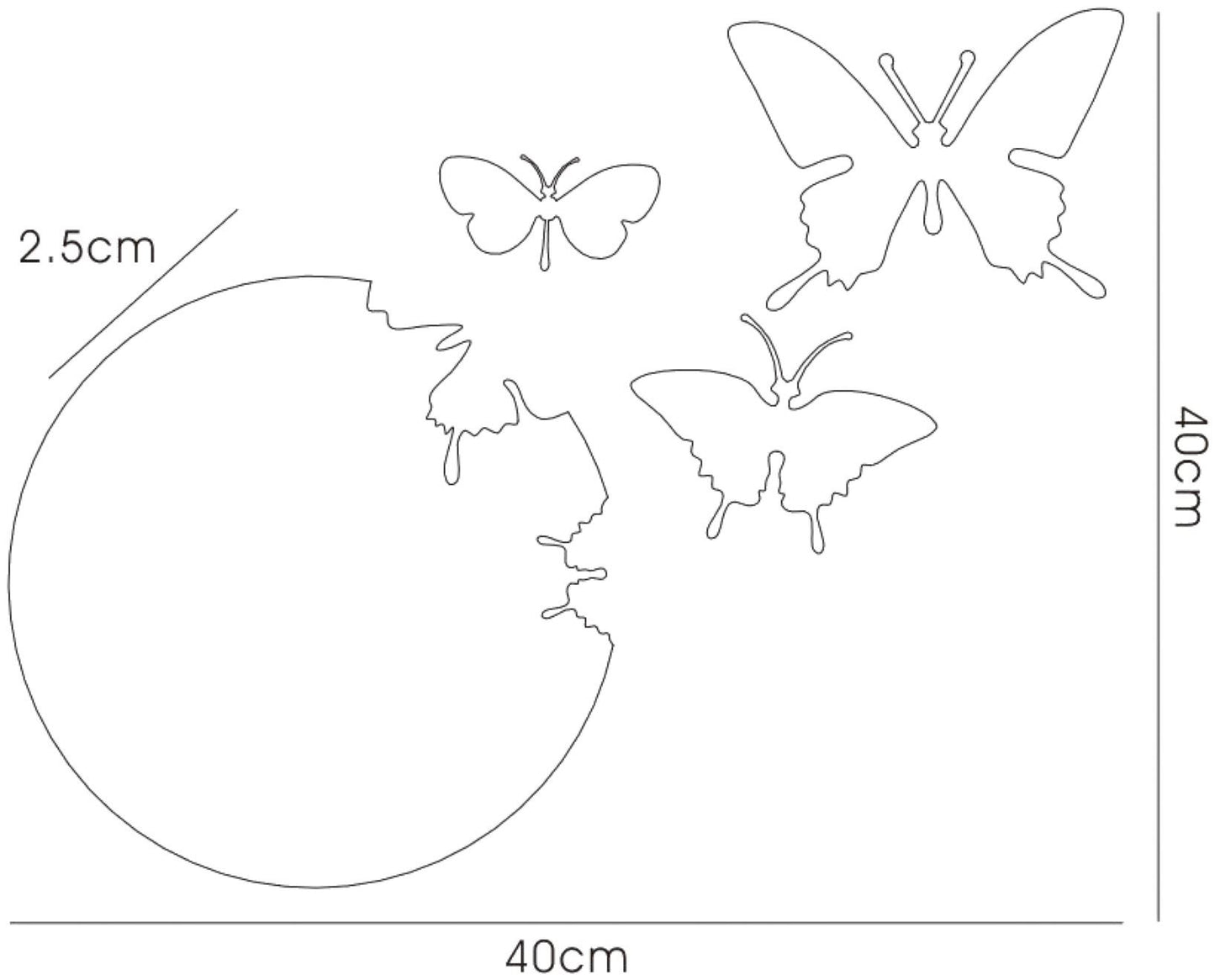 Diyas Home (DH) Infinity Cutout Butterfly Clock Black Wall