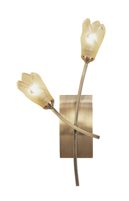 Mantra Pietra Wall Light Switched 2 Light G9, Antique Brass
