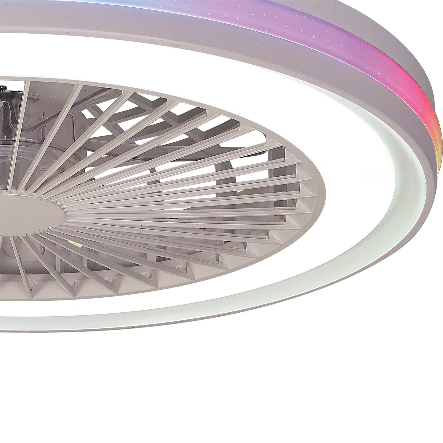 Gamer 47cm 40W LED Dimmable White/RGB Ceiling Light With Built-In 20W DC Reversible Fan, c/w Remote Control, 4200lm, White
