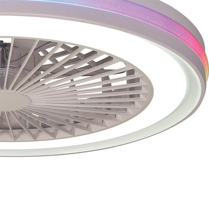 Gamer 47cm 40W LED Dimmable White/RGB Ceiling Light With Built-In 20W DC Reversible Fan, c/w Remote Control, 4200lm, White