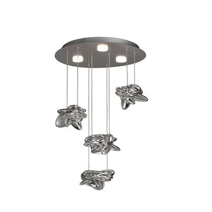 Mantra M5903 Nido Pendant 45cm Round 4 + 2 Lights 24W + 10W LED 3000K, 2800lm, Chrome, 3yrs Warranty