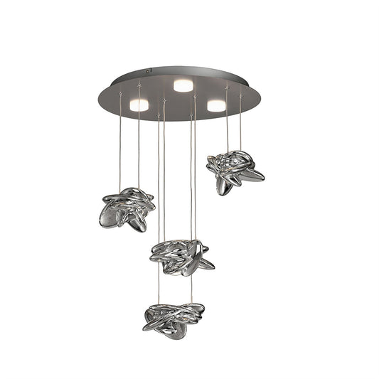 Mantra M5903 Nido Pendant 45cm Round 4 + 2 Lights 24W + 10W LED 3000K, 2800lm, Chrome, 3yrs Warranty