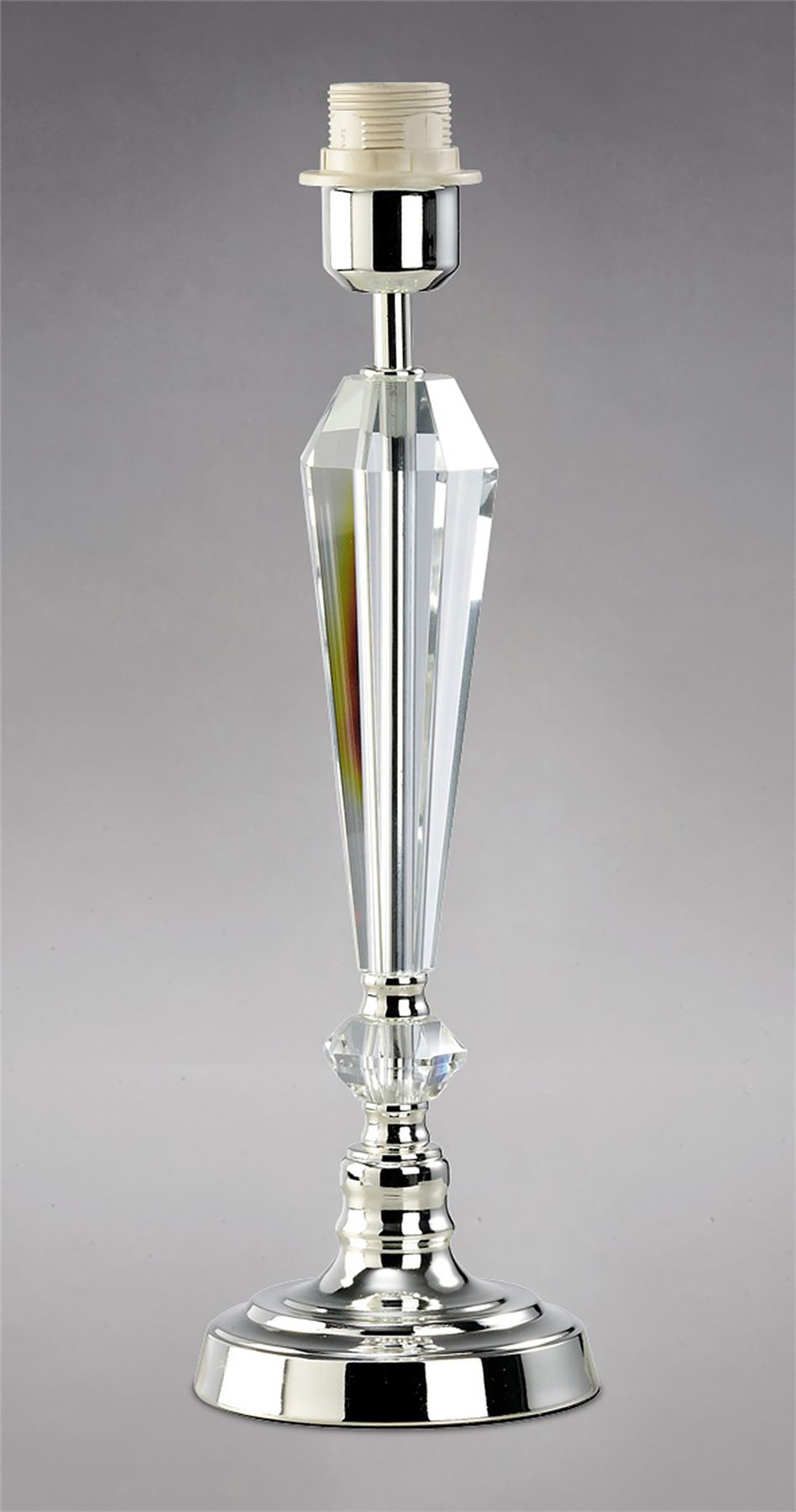 Diyas Freya Crystal Table Lamp WITHOUT SHADE 1 Light E27 Silver Finish