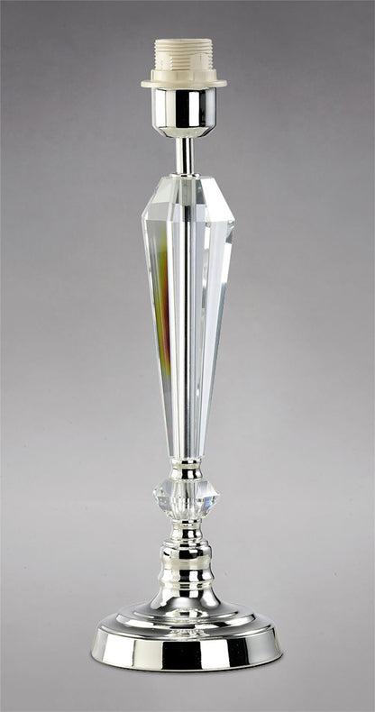 Diyas Freya Crystal Table Lamp WITHOUT SHADE 1 Light E27 Silver Finish