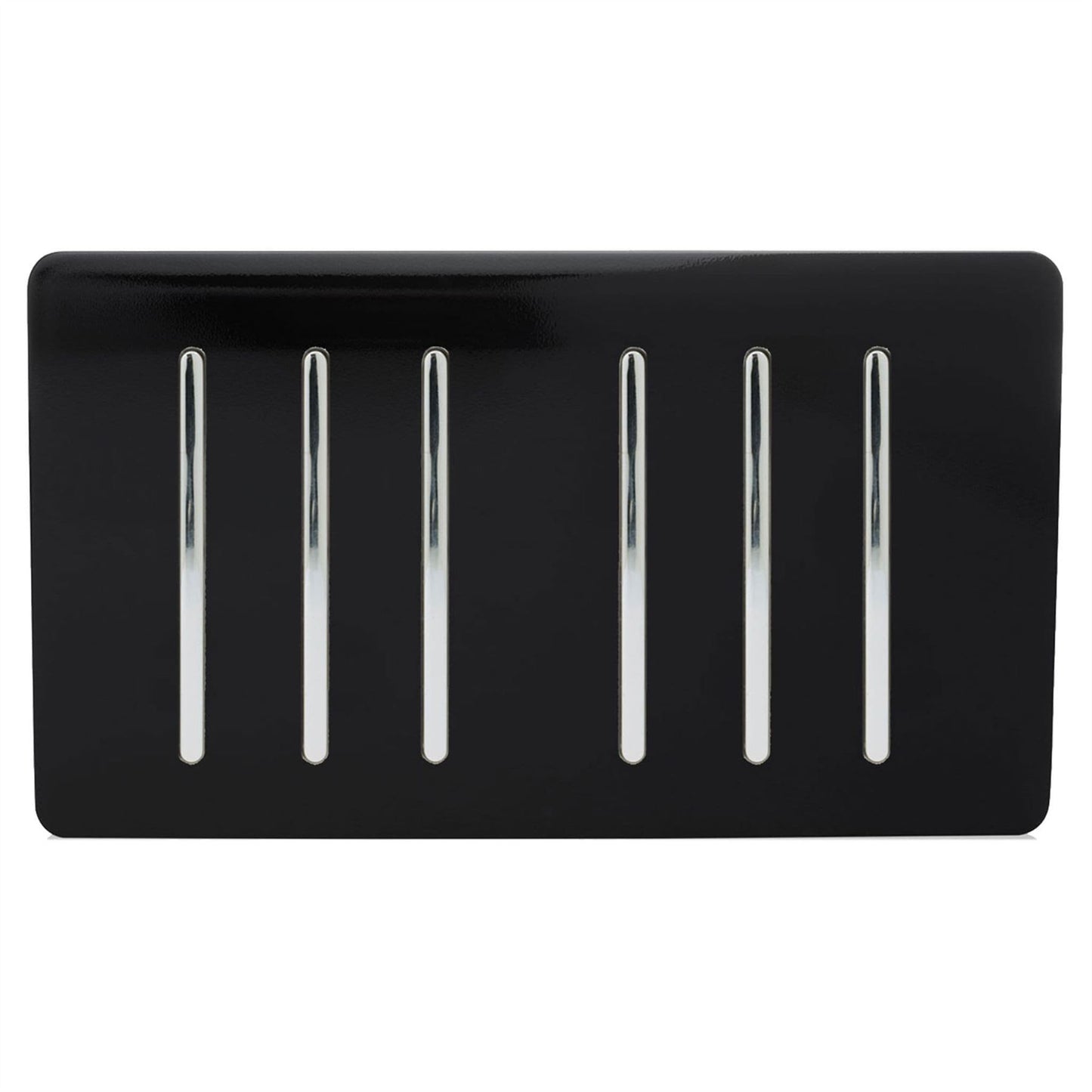 Trendi  6 Gang 2 Way Rocker Double Plate Light Switch in Black - ART-SS66BK