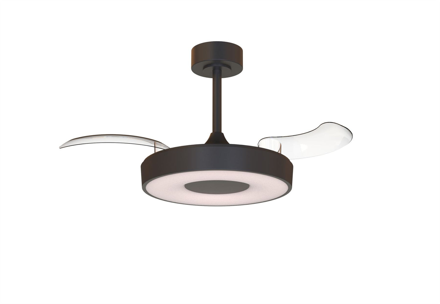 Coin Fan Mini Smart 40cm 36W LED Dimmable Ceiling With Built-In 25W DC Fan, 3000-5000K Remote, APP, Alexa & Google Voice Control, 5710lm, Black