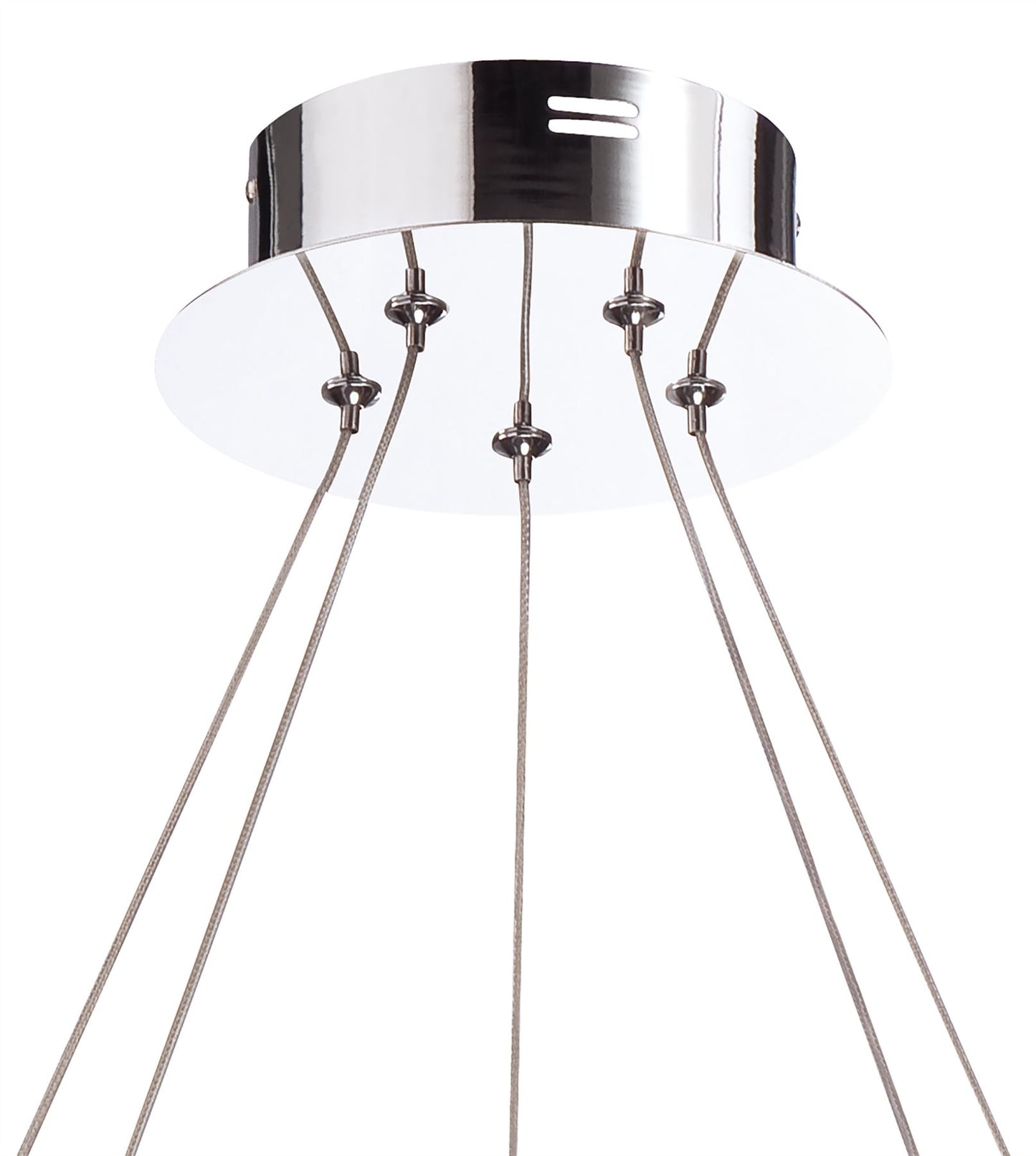 Mantra Fusion Nimbus 60cm Pendant 5 Light 25W LED 3000K, 2200lm, Polished Chrome/Frosted Acrylic, 3yrs Warranty