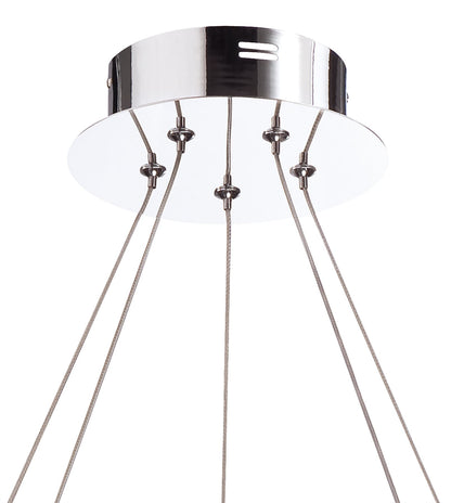 Mantra Fusion Nimbus 60cm Pendant 5 Light 25W LED 3000K, 2200lm, Polished Chrome/Frosted Acrylic, 3yrs Warranty