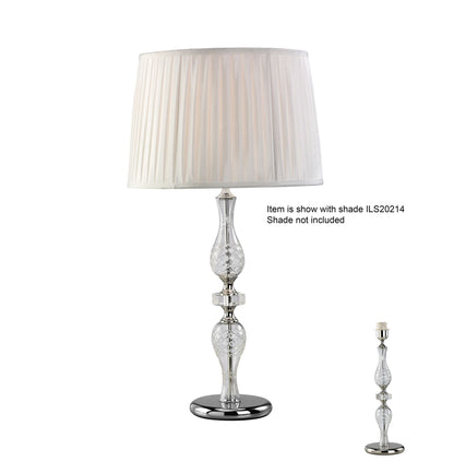 Diyas Albas Crystal Table Lamp WITHOUT SHADE 1 Light E27 Silver Finish