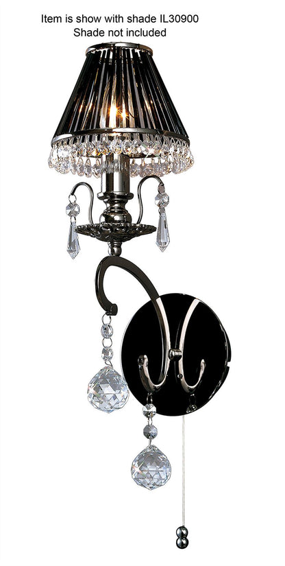 Diyas Pescara Wall Light 1 Light E14 Black Chrome/Crystal