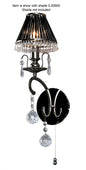 Diyas Pescara Wall Light 1 Light E14 Black Chrome/Crystal