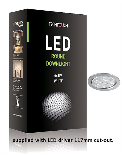 Techtouch Tech Downlight LED Adjustable Round Downlight 9x1W 30°