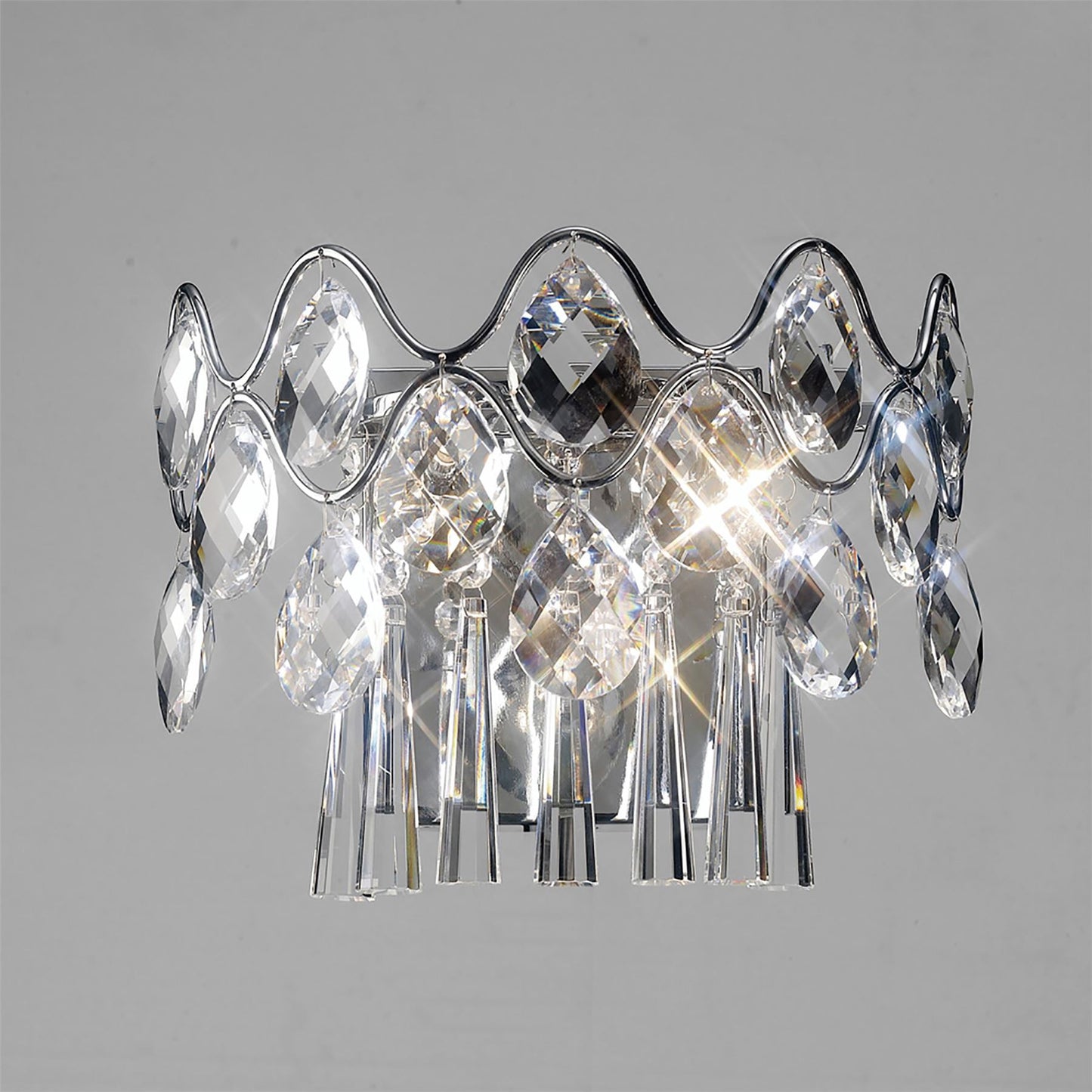 Diyas Kenzie Wall Light Switched 2 Light G9 Polished Chrome/Crystal - IL31060/G9