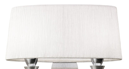 Mantra Lucca Wall Light Switched 2 Light E27, Polished Chrome with White Shade & Clear Crystal