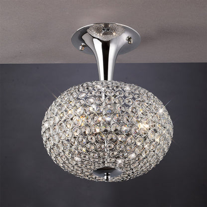 Diyas Vado 28cm Semi Flush 3 Light G9 Polished Chrome/Crystal