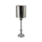 Diyas Home (DH) Amira Glass Art Candle Holder Large Polished Chrome/Pattern Mosaic
