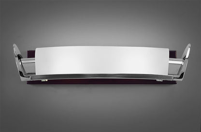 Mantra Zira Wall Light 2 Light G9, Polished Chrome/Frosted White Glass/Wenge