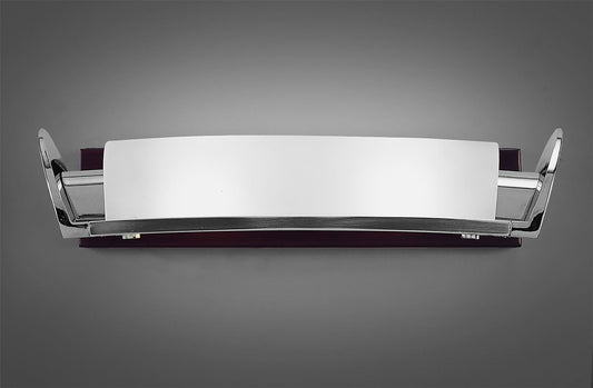 Mantra Zira Wall Light 2 Light G9, Polished Chrome/Frosted White Glass/Wenge