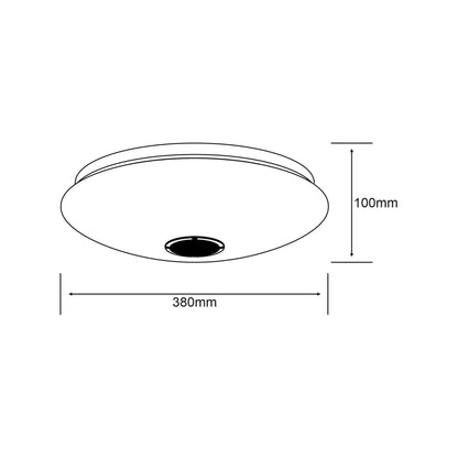 Techtouch Surf Music Speaker 38cm 24W Bluetooth (No App/Remote) CCT Tuneable White Ceiling