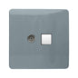 Trendi Artistic Modern Glossy Tactile TV Co-axial Socket + Telephone Socket Cool Grey