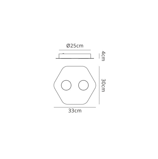 Mantra Area Ceiling Light, 2 x GX53 (Max 9W, Not Included), Sand White