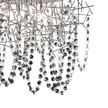 Diyas Lexi 50cm  10 Light G4 Polished Chrome/Crystal, NOT LED/CFL Compatible Ceiling Light Fitting