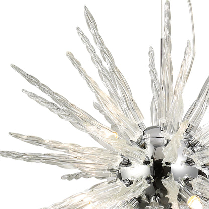 Diyas Tropez 60cm  8 Light G9 Polished Chrome/Glass Ceiling Pendant Light Fitting