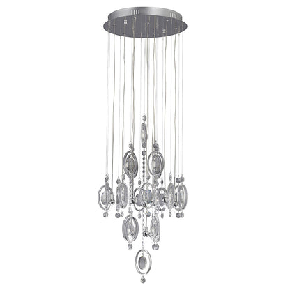 Diyas Solana 40cm  9 Light G4 Polished Chrome/Crystal, NOT LED/CFL Compatible Ceiling Pendant Light Fitting