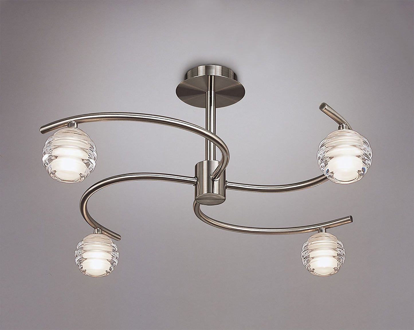 Mantra Sphere 59.3cm Semi Flush 4 Light G9, Satin Nickel