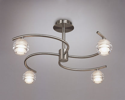 Mantra Sphere 59.3cm Semi Flush 4 Light G9, Satin Nickel