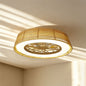 Indonesia Mini 56cm 55W LED Dimmable Ceiling Light With Built-In 25W DC Reversible Fan, Beige Rattan, 3800lm, 5yrs Warranty