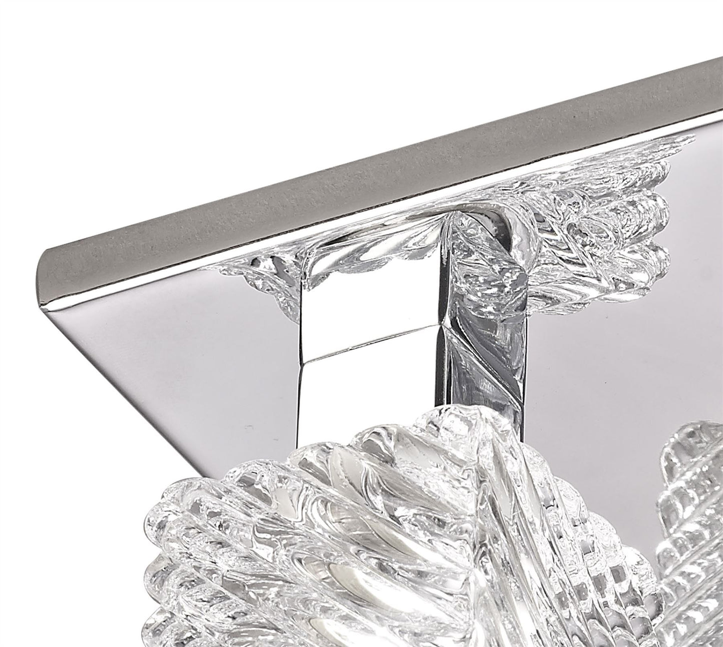 Deco Accor Ceiling Flush 5 Light G9, 230mm Square, Polished Chrome/Clear Glass